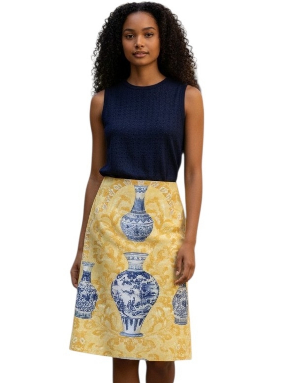 Steven Stolman Print Cotton Pencil Skirt Size 14